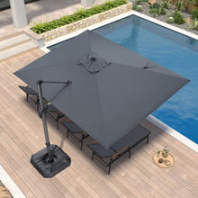 OROTLECT 9'' x 11'6" Rectangular Cantilever Gray Umbrella with Base