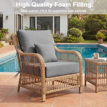 24 x 24 x 6 inch Outdoor Chair Cushions Set of 6, Patio Chair Cushions with Removable Cover and Straps, Fade & Water Resistant Outdoor Cushions for Patio Furniture, Fit Couch, Sofa, Wicker Chair, Gray