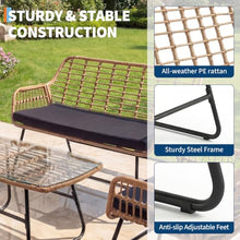 Garvee 4 Piece Patio Bistro Set, Outdoor Wicker Bistro Furniture Sets