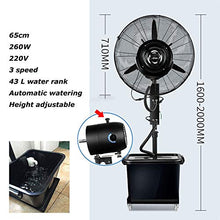 KUYBTU 26" Commercial Misting Fan, Misting System 90° Oscillation 5 Speed High-Velocity Outdoor Indoor Mist Fan Black Industrial Cool Low Noise