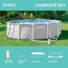 INTEX Prism Frame 14ft x 42in Round Above Ground Swimming Pool Set w/Pump
