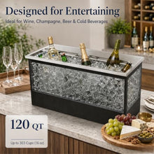 Drop in Ice Chest, 120 QT Stainless Steel Ice Bin with Sliding Cover