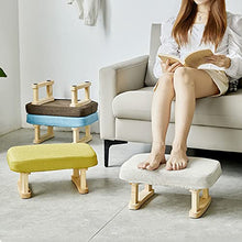 RFSHAOP Ottoman Foot Stool Linen Shoe Change Stool Small Footstool Square Foot Stools Rest Stool Footstools for Living Room Ottomans for The Bedroom Outdoor Ottomans, Matcha B-44.5X33X36CM