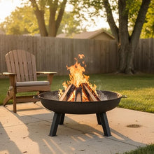 Sunnydaze Cast Iron Heavy Duty Large Fire Pit for Outside Wood Burning, 34"