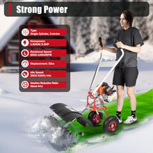 52cc Gas Powered Walk Behind Snow Sweeper, 2.5HP 2-Stroke Folding Snow Blower with 20-Inch Brush, Driveway Turf Snow Broom for Driveway, Sidewalk, Patio Light Snow Removal & Yard Cleanup