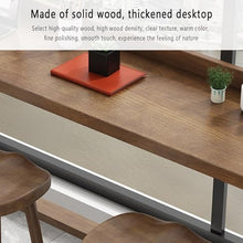DESALAI Industrial Solid Wood Dining Table with Fence,Dining Kitchen Bar Coffee Table,End Side Tables Metal Base,Rectangle Live Edge Table,Wood Counter Height Table-No stools(140 * 40 * 1
