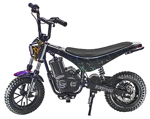Burromax TT350R Electric Dirt Bike for Kids, 350w 24v Lithium Ion, Rainbow Lightning
