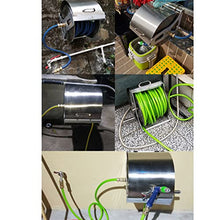 Fadiadem Wall/Floor Mount Garden Hose Reel with Hose, Outdoor Hideaway Storage Reel with Waterproof Cover, Multi-Purpose Stainless Steel Hose Reel with Sprayer Nozzle, Water Pipe Rack Hose Holder