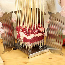 10 Holes Manual BBQ Skewer Maker,Stainless Steel Kebab Maker Box Mutton Kebab Machine for Making Kabobs Kit