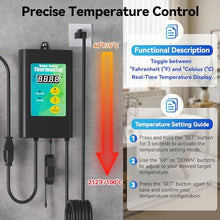 3000W 240V Titanium Fully Submersible Immersion Corrosion-Proof Water Heater, with Leakage Protection & Digital Thermostat, for Seawater Swimming Pool, Large Outdoor SPA, Commercial Large Pool