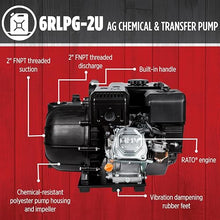 Red Lion 6RLPG-2U Gas Powered Ag Chemical Transfer Pump, 195 GPM, 212 cc