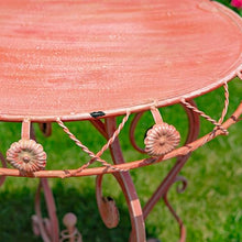 Zaer Ltd. Three Piece Metal Bistro Set with Aster Flower Accents Copenhagen 1843" (Flamingo Pink)