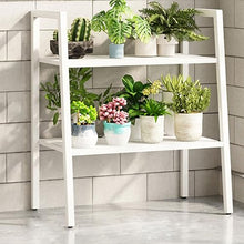 2 Tier Metal Flower Pot Stand Corner Plant Stand Living Room Bookshelf Holder Indoor Outdoor Plant Display Rack Multifunctional Storage Shelves Modern Flower Pot Ladder Shelf For Corner Balcony