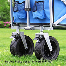 Foldable Garden Cart Outdoor l Heavy-Duty Beach Cart Portable with Adjustable Push-Pull Handle Wagon Stroller Suitable for Courtyard Beach Shopping(100 X 72 X 43 cm) (Black)