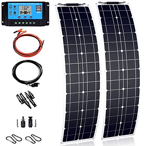 ISOLEI 100 W Portable Solar Panel for Power Station, Flexible Solar Charger, Photovoltaic Monocrystalline Modules for Camping RV Boat Off Grid System