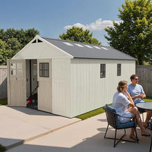 Patiowell 10x16 FT Resin Outdoor Storage Shed with Floor and Skylight