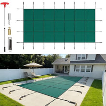 VEVOR Pool Safety Cover, 16 ft x 36 ft Rectangular Winter Inground Pool Cover, Triple Stitched, High Strength Mesh PP Material, Good Rain Permeability, Installation Hardware Included