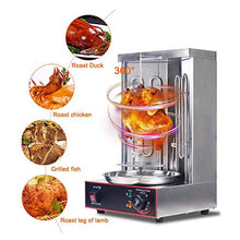 WKNHHL Grill Machine 3000W Electric/Gas, 360° Rotating Vertical Broiler Barbecue Oven - Smokeless Turkey Doner Kebab Machine,Silver-Electric