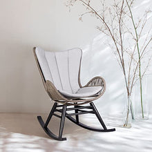 Armen Living Fanny Outdoor Patio Rocking Chair Dark Eucalyptus and Truffle