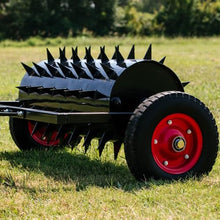Titan Attachments 3 FT Tow-Behind Drum Spike Aerator with Wheel Kit