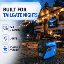2800W Peak Portable Inverter Generator, Fuel Efficient Gas Powered Generator with CO Sensor, Parallel Ready for Camping, Tailgating, Outdoor Use and Emergency Backup by RINADURS