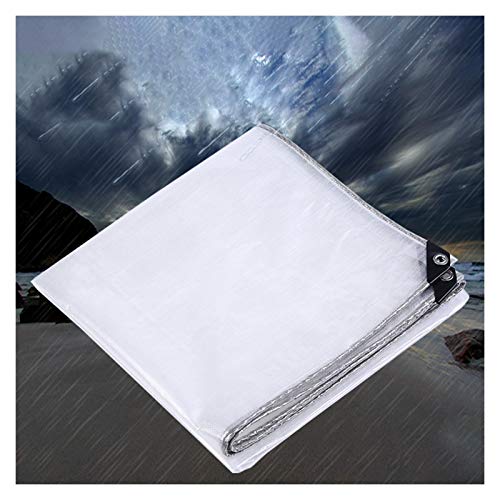 ALGFree-Shade Tarpaulin Transparent Tarp Sheet Greenhouse Plastic Sheet PVC Tarp Cover for Garden Terrace Plant Shed Canopy Cover with Eyelets Thickness 0.5mm (Color : White, Size : 20x20m)