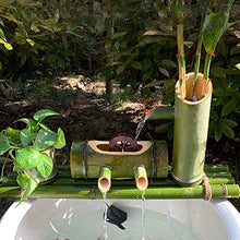 Relaxing Tabletop Waterfall Fountain, Handcrafted Bamboo Water Fountain with Water Wheel, Natural Bamboo Decor for Indoor and Outdoor Garden Fountain,75cm
