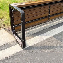 GRFIT Outdoor Bench Garden Bench for Outdoors, Wooden Chair with Cast Aluminium Frame, Chair with Backrest for Balcony, Patio and Park Garden Bench (Large)