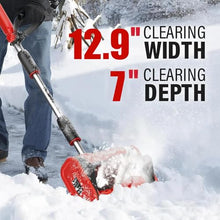 Electric Cordless Snow Blower, Home Snow Blower, Snow Thrower with Adjustable Handle and Length, Foldable storage for Snow Removal,Red-1Battery
