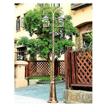 HAOYICD Victorian Style Solar Street Light - Outdoor Waterproof Lamp Post with Bronze Finish for Villa Park Pathway and Garden Landscape Lighting(Bronze)