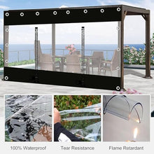 Outdoor Curtains Transparent Waterproof Tarpaulin Side Panels Clear PVC Tarp Curtains with Zip Pergola Gazebo Side Curtains Patio Porch Garage Tarpaulin Canopy