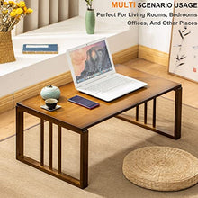 JTYMZYY Coffee Table Vintage Tea Table Low Table Portable Low Picnic Table Japanese Floor Tea Table Laptop Tatami Table Multifunctional Low Table (Color : Brown, Size : 100x42x33cm)