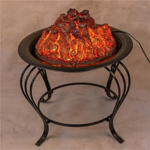 Decorative Fireplace Fireplace with Simulated Charcoal Flame Design, Round Stove Decoration(Small)
