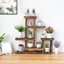 MIIKHI Plant Stand Multi-Tiered Plant Stand 6 Tiers Wood Succulent Pots Planter Display Rack Balcony Potted Flower Rack Shelf Indoor Outdoor Flower Stand