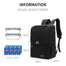Thermal Lunch Bag Cooler Backpack for Food Refrigerator Ice Beer With Bottle Opener Large Capacity Outdoor Travel Picnic Bags (Color : Black Size : As shown)