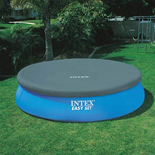 Intex Inflatable Easy Set Above Ground Round Swimming Pool Outdoor Pool Set for Backyards with 15' Round Cover, Ladder, and Filter Pump, Blue