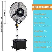 Cooling Fan with Mist, 90° Oscillating Misting Fan, Adjustable Height Pedestal Fan with 11 Gallon Tank, Outdoor Garden Backyard Fans