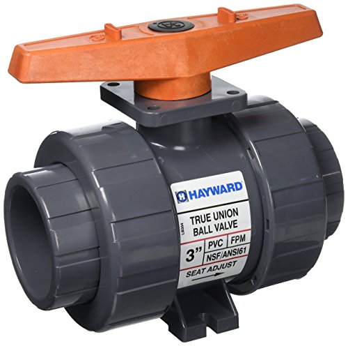 Hayward TB1300S 3-Inch PVC TB Series Ball Valve with Viton Seals and Socket End Connection