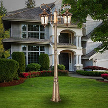 UBNMIUBV Outdoor Lamp Post Light, Creative Outdoor Ip55 Waterproof Landscape High Pole Street Light Landscape Double Column Lamp Villa Community Pillar Lighting Garden Retro Court,2.10cm
