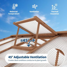 Garvee 6 x 10 FT Cedar Wooden Walk-in Greenhouse with Polycarbonate Panels