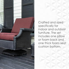 RSH DECOR: Sunbrella Deep Seating Cushion with Pillow Back | 26” x 30” Seat | Water and Fade-Resistant Performance Fabric | Outdoor Chair Cushion Set for Patio Furniture | Spectrum Dove - Made in USA