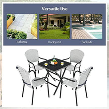 ONMYJFD Set of 4 Patio Dining Chairs with Stackable arms no Assembly Required