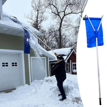Pitched Roofs Snow Scraper with Wheels & Slide, 75" - 256" Telescopic Winter Snow Removal Tool, House Rooftop Snow Rake Aluminium Pole