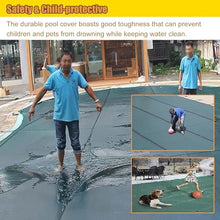 HDYZJQ Pool Cover Winter Above Ground, Rectangle Green Swimming Pool Tarp/Heavy Duty Safety Mesh, Extra Large, Waterproof with Anchor and Springs(Square,Dia 9m(29.5ft))