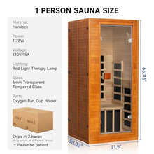 RESTISLAND Full Spectrum Infrared Sauna with Red Light Therapy, 1 Person