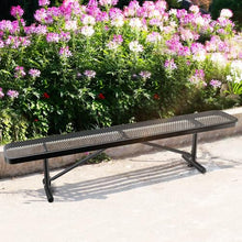 Heavy Duty Outdoor Metal Garden Park Bench, Steel Picnic Bench, Metal Mesh Outdoor Bench Porch Chair for Garden, Lawn, Patio, Porch, Park, Yard