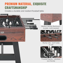 VEVOR Foosball Table 55-inch Standard Size Indoor Full Size Soccer with Foosball Table Set Walnut