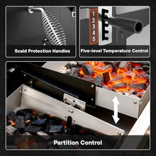 Muhub Charcoal BBQ Grill, with 2 Adjustable Coal Trays,5-level temperature control &Foldable Side Tables,794 sq in Cooking Area& Cool- touch metal Handles, Lockable Wheels,Black