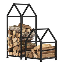 LZPHGB Babyce Firewood Log Rack Indoor Large Small Log Wood Rack For Firewood, Indoor Outdoor Firewood Stand Metal Modern, For Yard Fire Pits Camper Wood Shed Farmhouse,Small-45x35x50cm