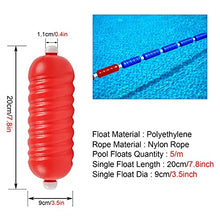 TUOYIBO Blue White Yellow Red Pool Rope Float Kits, 14ft/17ft/18ft/20ft/22ft/25ft/30ft/40ft Long Swimming Pool Safety Divider Rope and Float Line, with 2 Pre Assembled Stainless Hooks (Color : 9cm D
